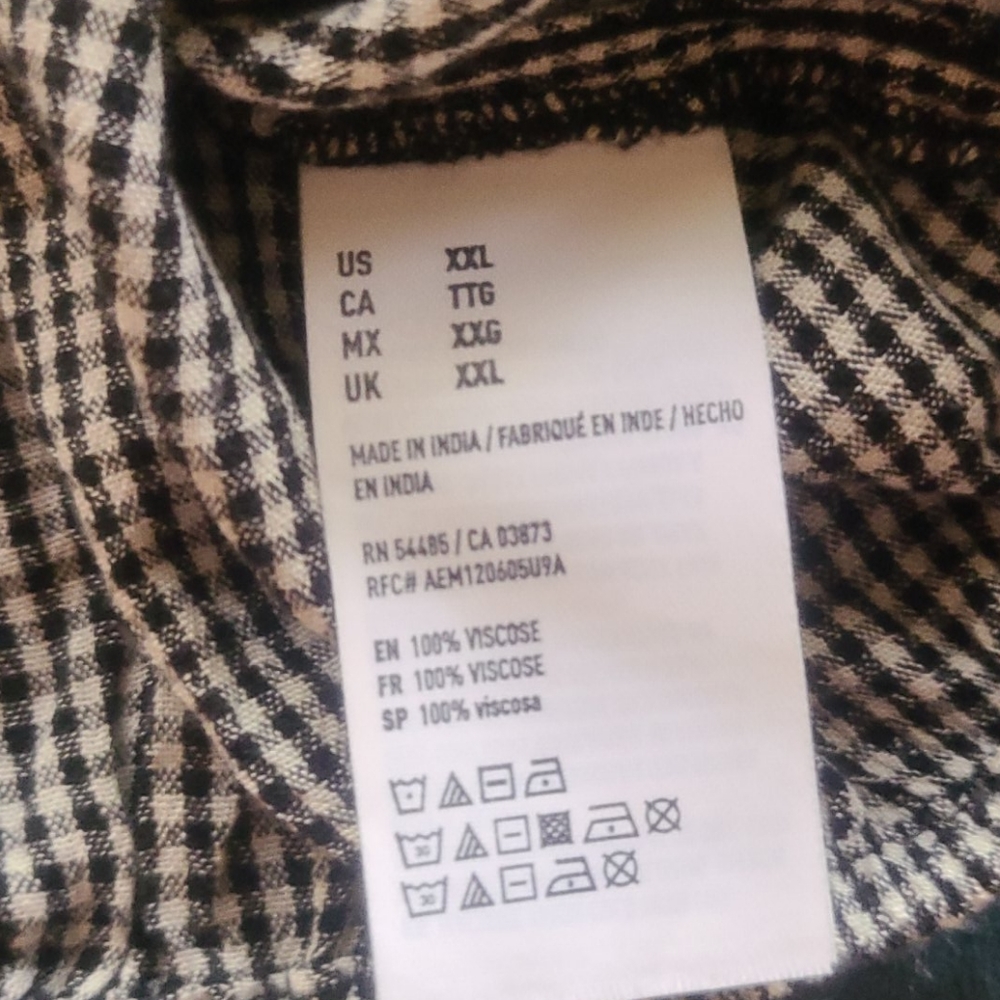 American Eagle Gingham Crop Top Black & White Size XXL - Picture 12 of 12